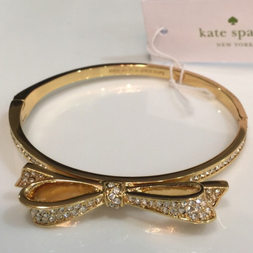 Kate Spade crystal embellished gold bangle